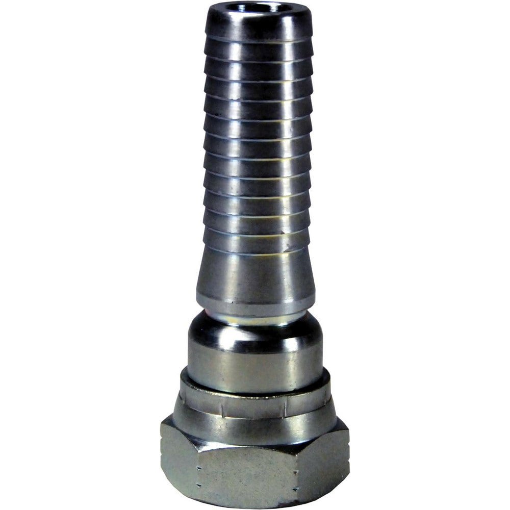 Suction & Discharge Hose Couplings; Type: King Crimp Style Combination Nipple ; Coupling Type: Crimp Female w/Swivel End ; Coupling Descriptor: King Crimp Female JIC x Swivel Hose End ; Material: Carbon Steel ; Coupler Size (Fractional Inch): 2