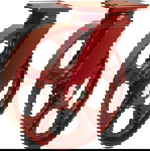 Swivel Top Plate Caster: Cast Iron, 10