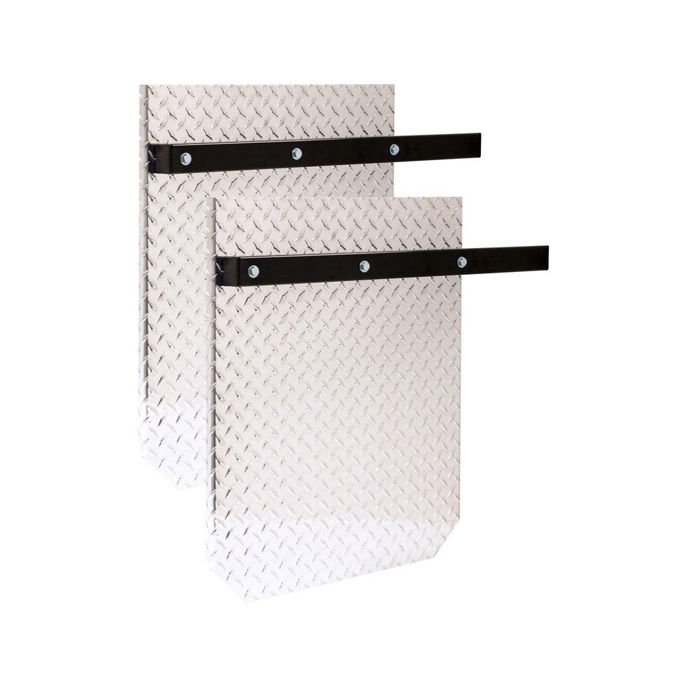 Mud Flaps; Fits Vehicle Make: Universal ; Year: All ; Location: Rear ; Material: Aluminum ; Flares: No ; UNSPSC Code: 25172609