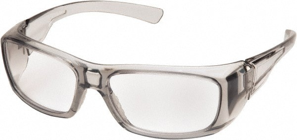Safety Glass: Scratch-Resistant, Polycarbonate, Clear Lenses, Full-Framed, UV Protection