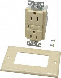 1 Phase, 5-15R NEMA, 125 VAC, 15 Amp, Self Grounding, GFCI Receptacle