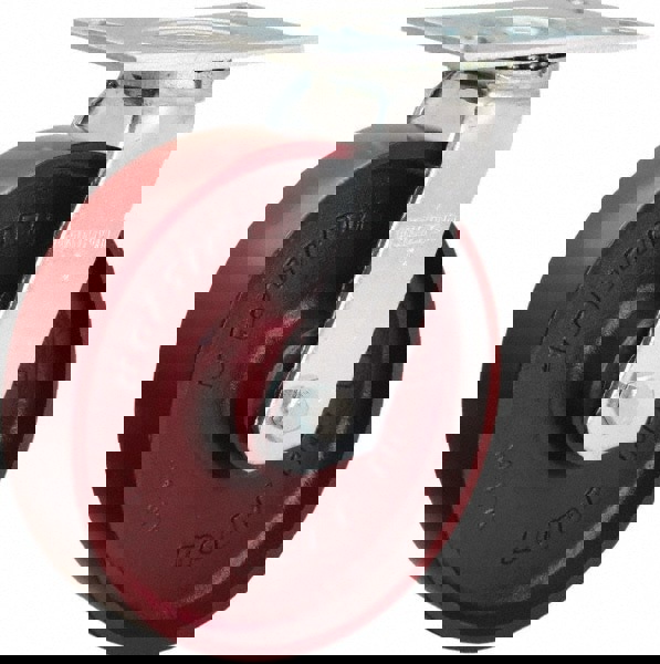 Swivel Top Plate Caster: Cast Iron, 8