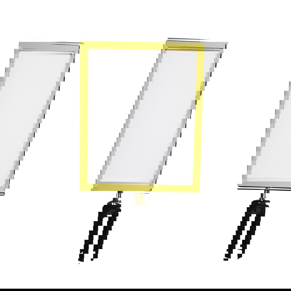 Pedestrian Barrier Sign Frame: Metal, Gold, Surface Mount, Use with Pro-Safe Post