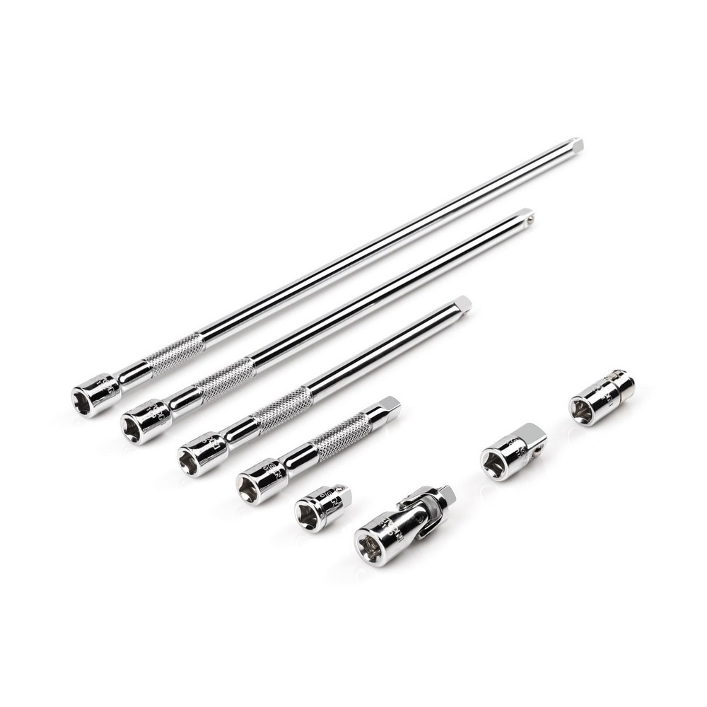 Socket Adapter & Universal Sets; Type: Universal & Socket Adapter Set ; Universal Size (Inch): 1/4 in ; Adapter Size (Inch): 1/4 in ; Finish: Chrome; Polished ; Drive Size: 0.25in ; Number Of Pieces: 8