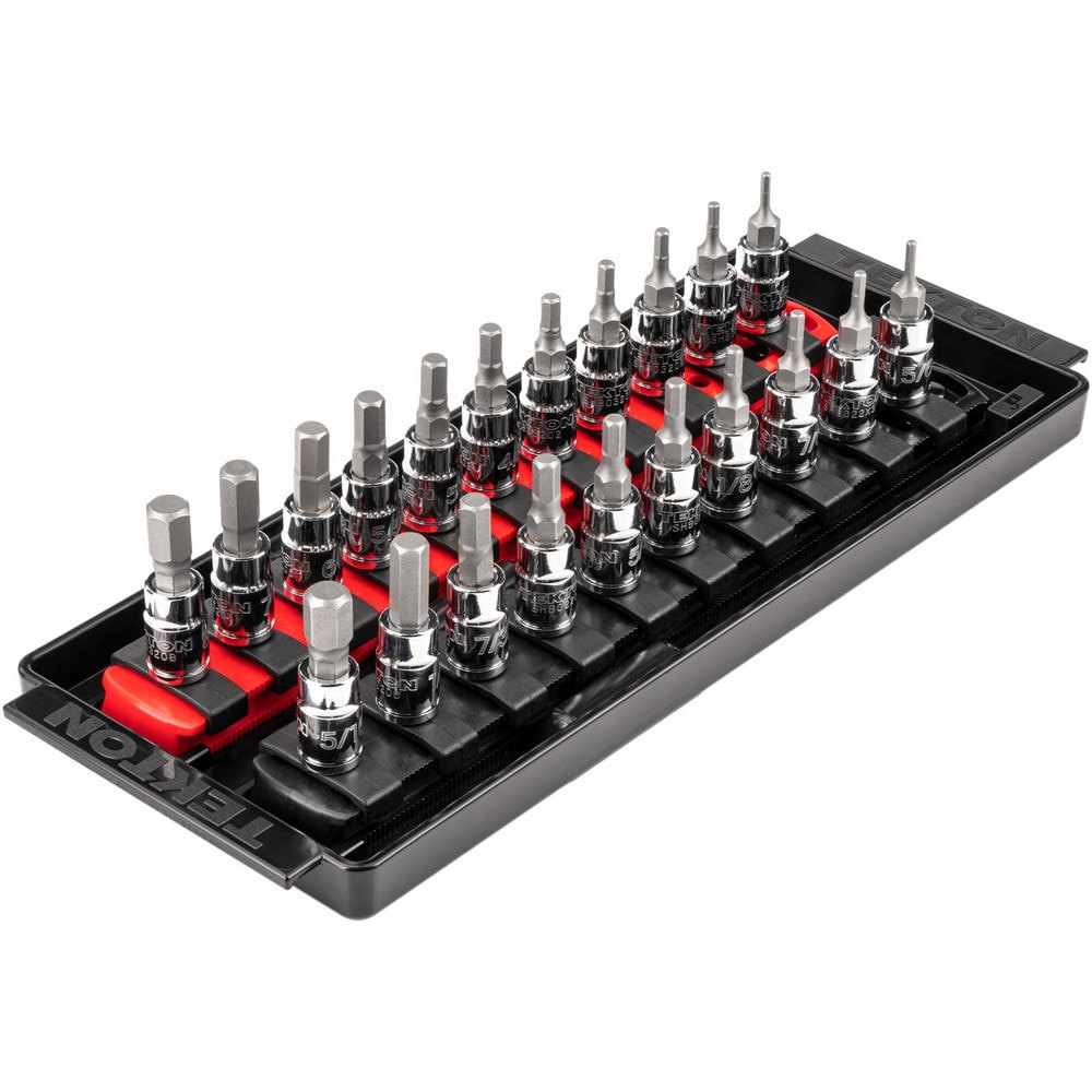 Hex & Torx Bit Socket Sets; Set Type: Hex Bit ; Drive Size: 1/4 in ; Minimum Set Hex Size (Inch): 5/64 ; Minimum Set Hex Size (Metric): 2.0 ; Finish: Chrome ; Maximum Set Hex Size (Metric): 8