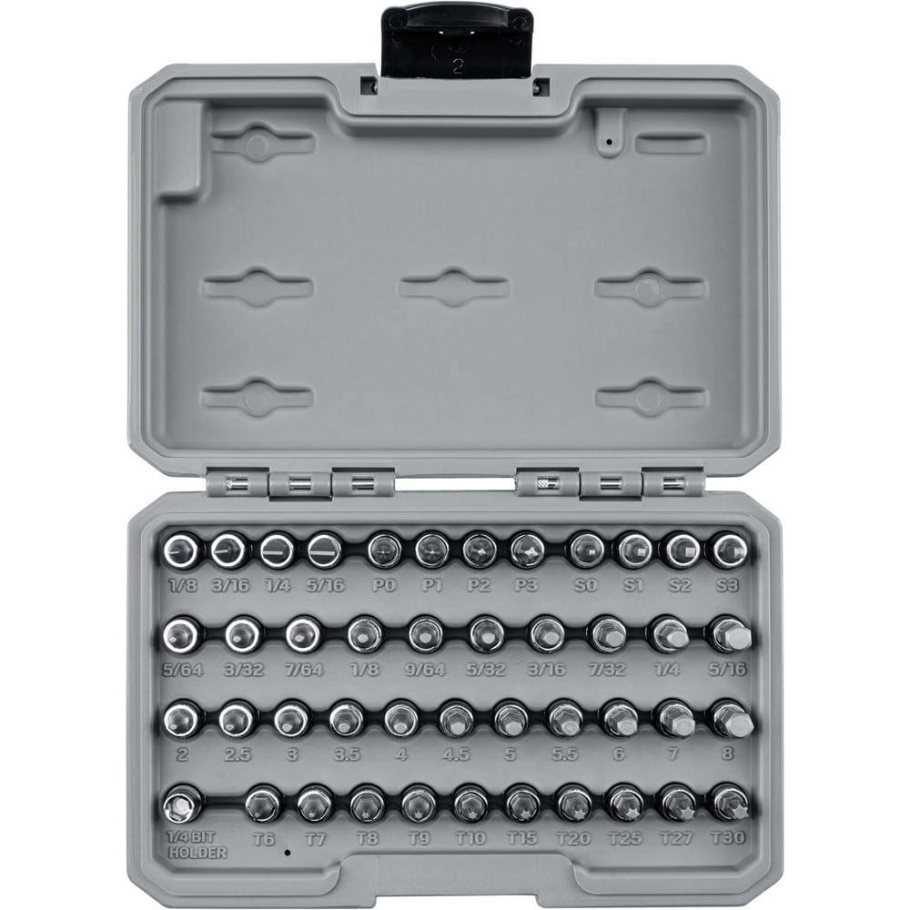 Hex & Torx Bit Socket Sets; Set Type: Hex Bit ; Drive Size: 1/4 in ; Minimum Set Torx Size: T6 ; Minimum Set Hex Size (Inch): 5/64 ; Finish: Polished Chrome ; Maximum Set Torx Size: T30