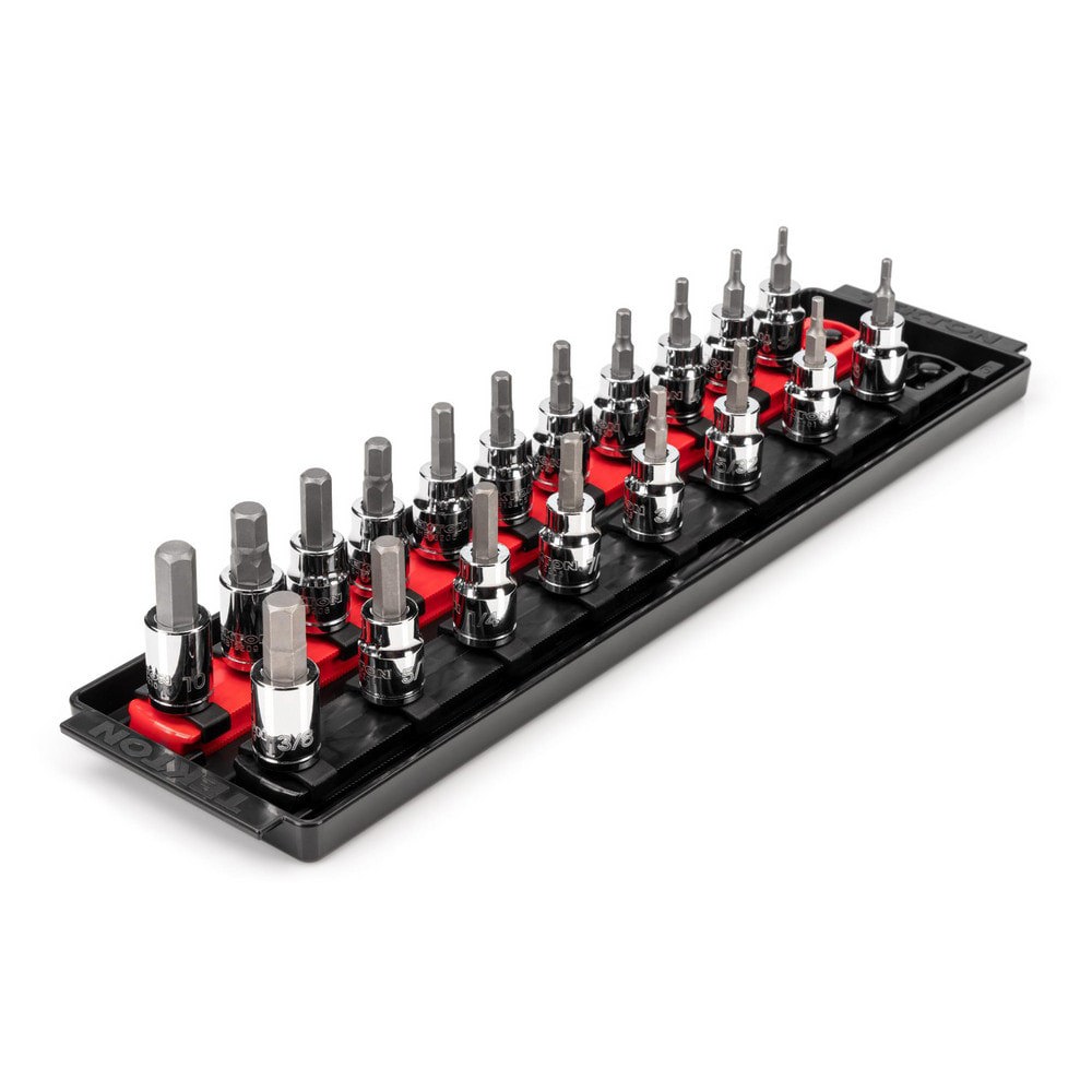 19-pc 3/8 in Drive Hex Bit Socket Set (in/mm) Tray 2-Rail