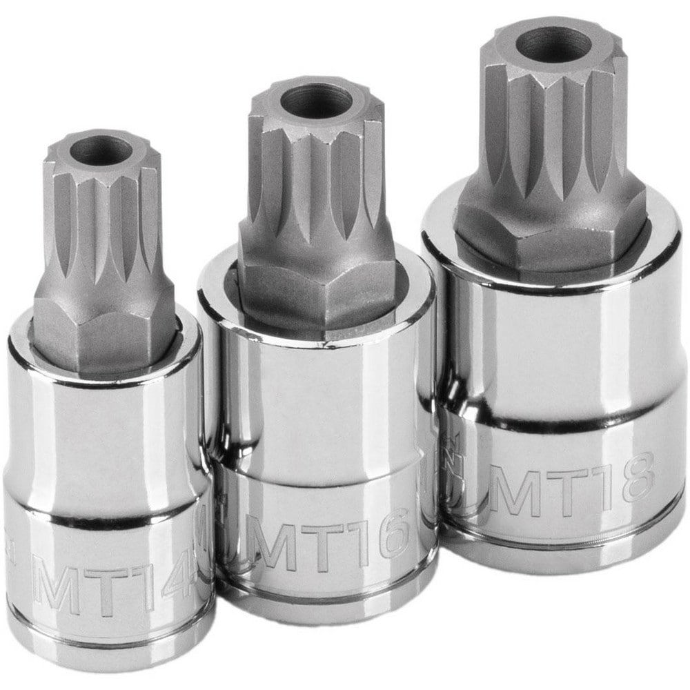Socket Sets; Set Type: Socket Set ; Drive Size: 1/2 in ; Tool Type: Triple Square Bit Set ; Material: Steel ; Container Type: None ; Number Of Pieces: 3