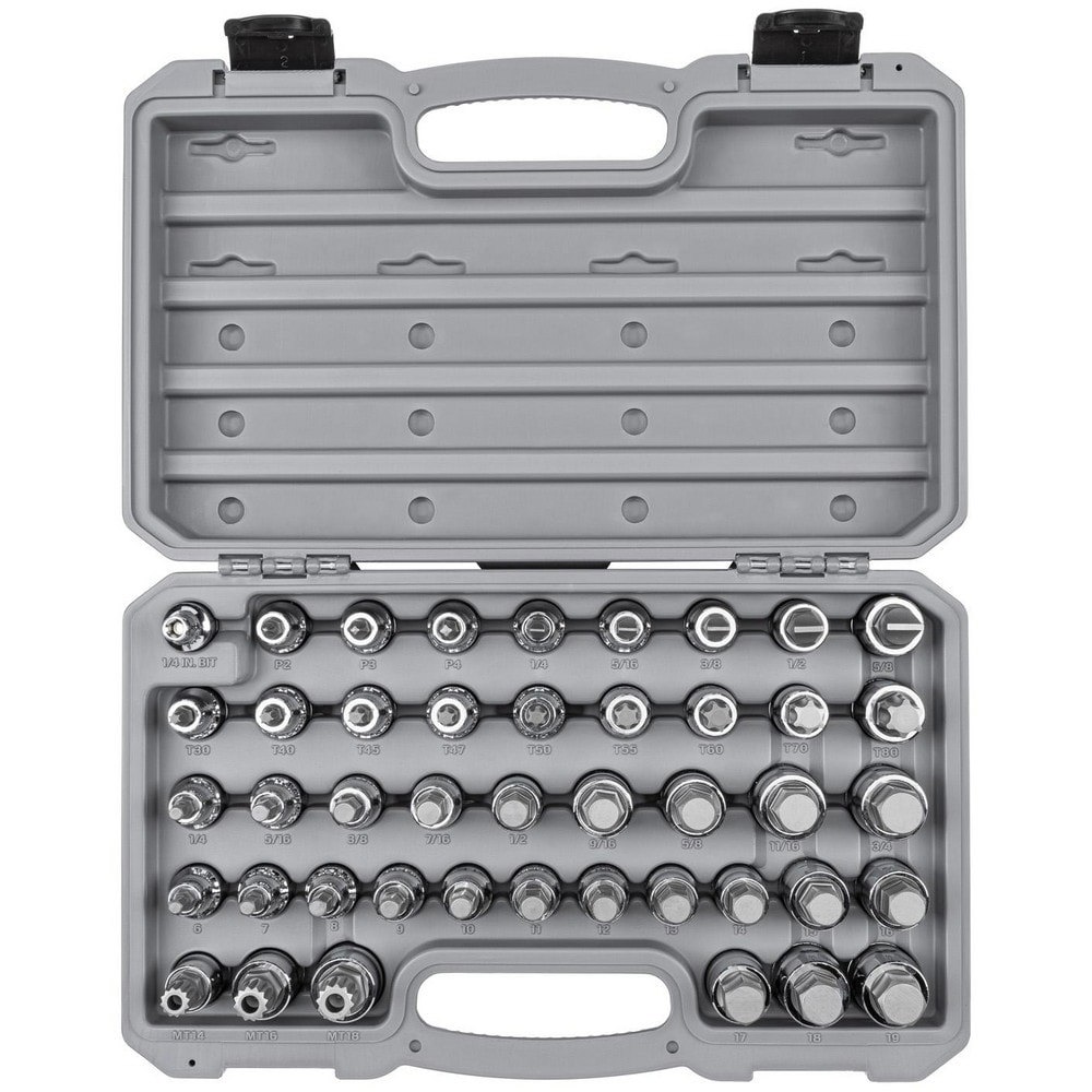 Hand Hex & Torx Bit Sockets; Socket Type: Hex/Torx/TR Triple Square/Phillips/Slotted Bit Socket Set ; Hex Size (Inch): 1/2 ; Insulated: No ; Tether Style: Not Tether Capable ; Material: S2 Steel ; Overall Length (Decimal Inch): 15.3000