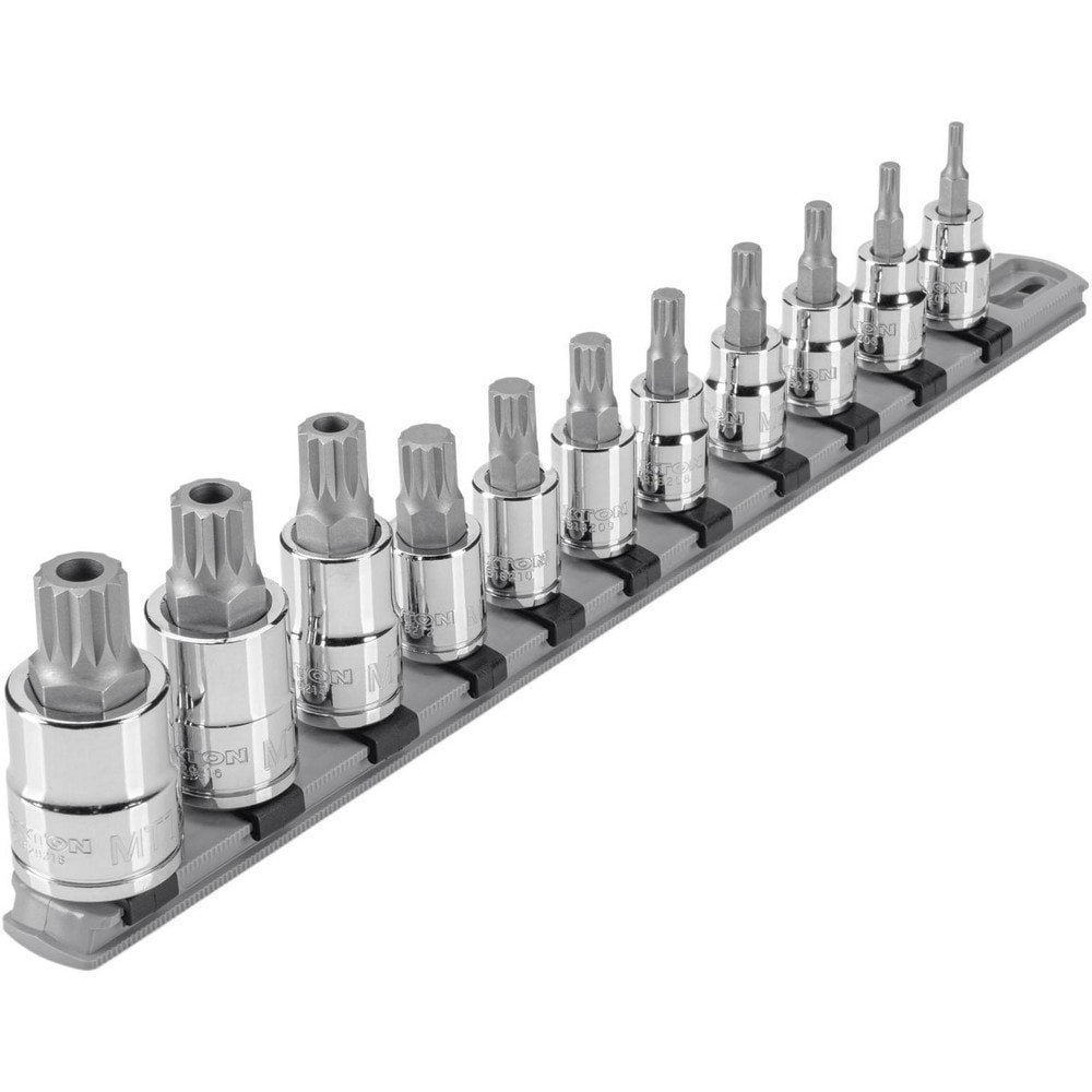 Socket Sets; Set Type: Socket Set ; Drive Size: 3/8 in ; Tool Type: Triple Square Bit Set ; Material: Steel ; Container Type: Rail ; Number Of Pieces: 11