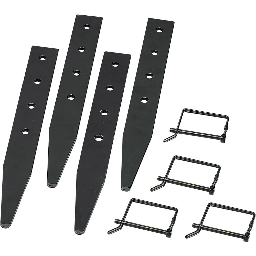 Temporary Structure Parts & Accessories; Product Type: Stakes ; Material: Steel ; For Use With: All Shelters ; Color: Steel Gray ; Includes: (4) Heavy-Duty Stakes; (4) Quick Attachment Pins; (1) Carry Bag (Gray) (Black)