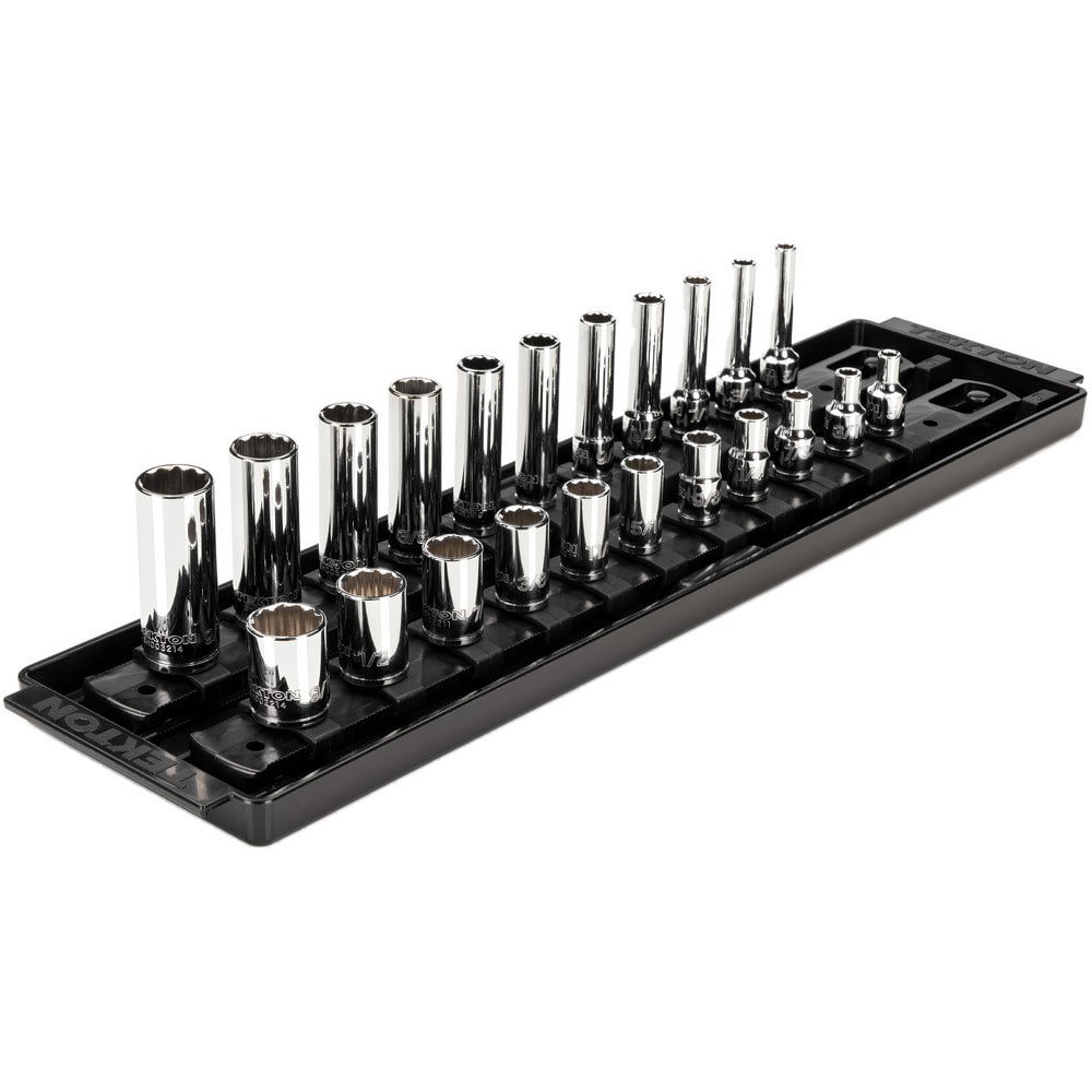 Socket Sets; Set Type: Deep; Standard; Socket Set ; Drive Size: 1/4 in ; Minimum Size (Inch): 0.15625 ; Maximum Size (Inch): 0.5625 ; Tool Type: 1/4 in Standard & Deep Socket Set ; Material: Steel