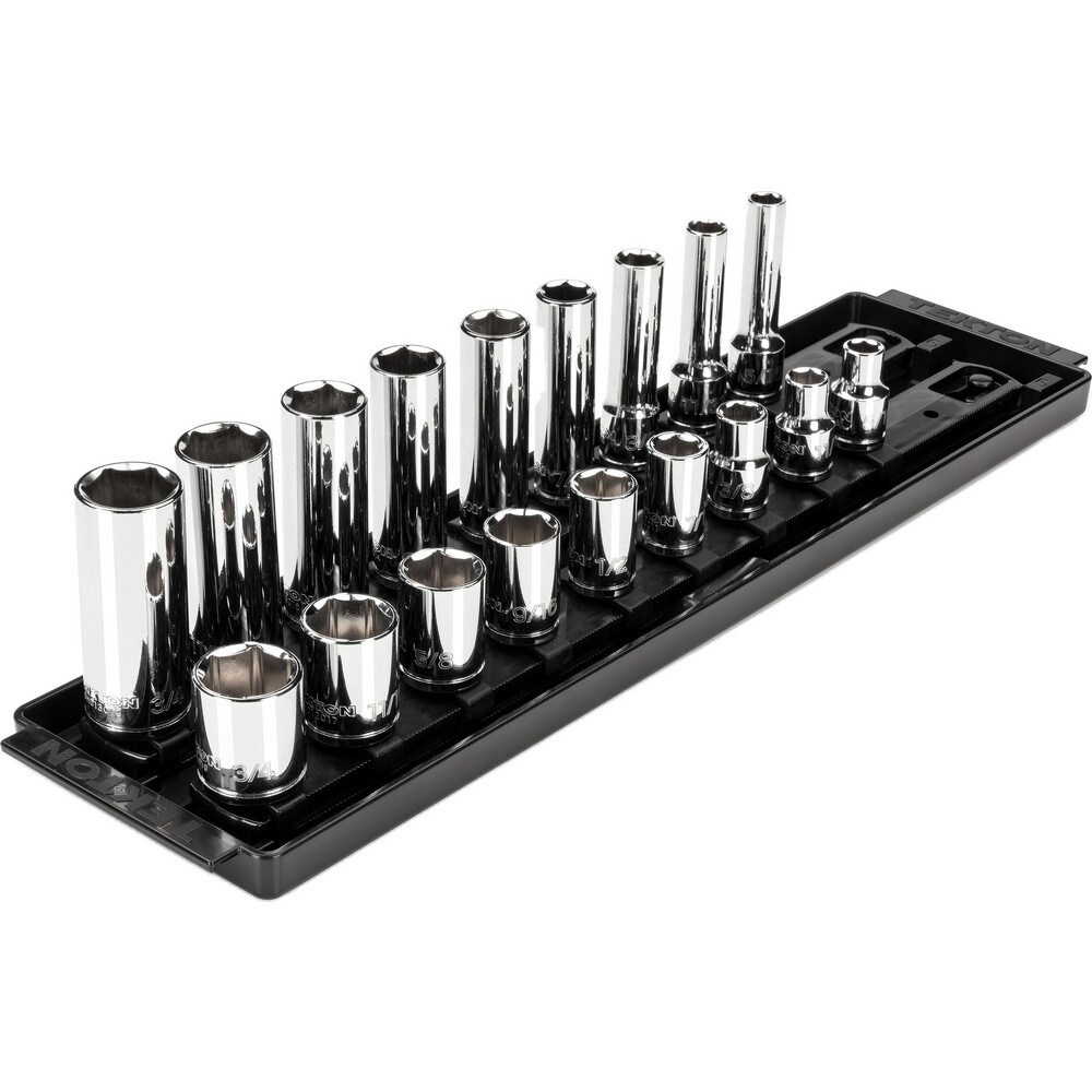 Socket Sets; Set Type: Deep; Standard; Socket Set ; Drive Size: 3/8 in ; Minimum Size (Inch): 0.3125 ; Maximum Size (Inch): 0.75 ; Tool Type: 3/8 in Standard & Deep Socket Set ; Material: Steel