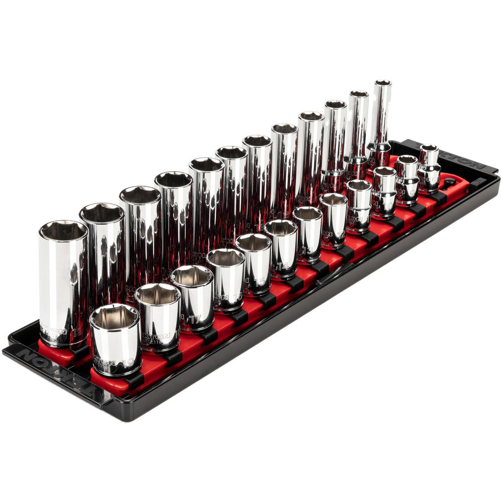 Socket Sets; Set Type: Deep; Standard; Socket Set ; Drive Size: 3/8 in ; Minimum Size (Inch): 8 ; Maximum Size (Inch): 19 ; Tool Type: 3/8 in Standard & Deep Socket Set ; Material: Steel