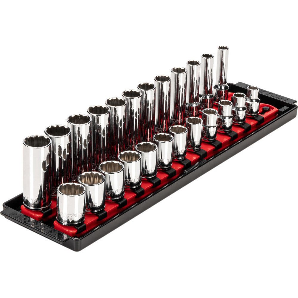 Socket Sets; Set Type: Deep; Standard; Socket Set ; Drive Size: 3/8 in ; Minimum Size (Inch): 8 ; Maximum Size (Inch): 19 ; Tool Type: 3/8 in Standard & Deep Socket Set ; Material: Steel