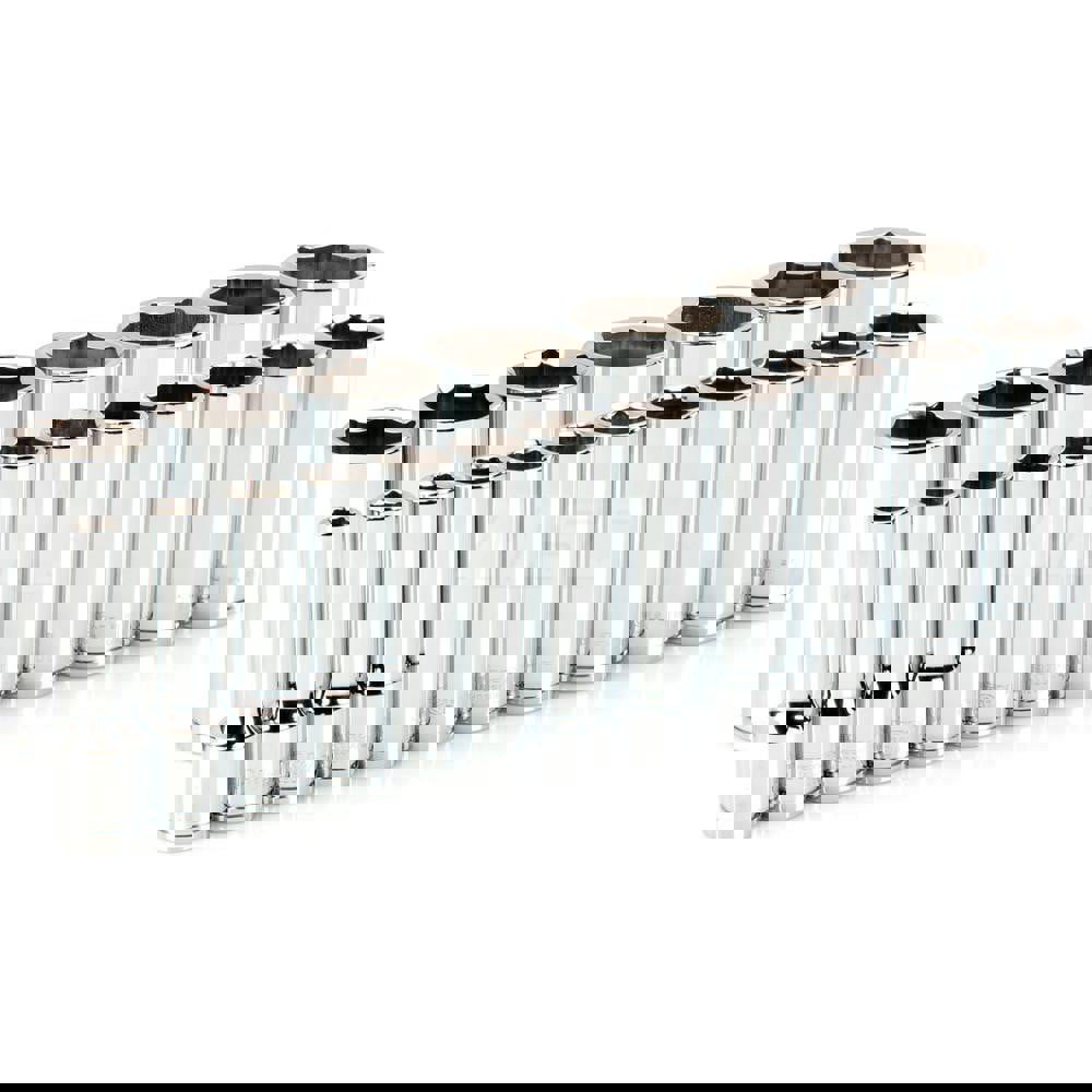 1/2 Inch Drive Deep 6-Point Socket Set, 19-Piece (3/8 - 1-1/2 in.)