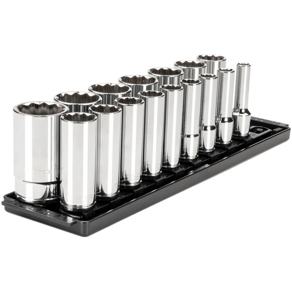 Socket Sets; Set Type: Deep; Socket Set ; Drive Size: 1/2 in ; Minimum Size (Inch): 0.375 ; Maximum Size (Inch): 1-5/16 ; Tool Type: 1/2 in Deep Socket Set ; Material: Steel