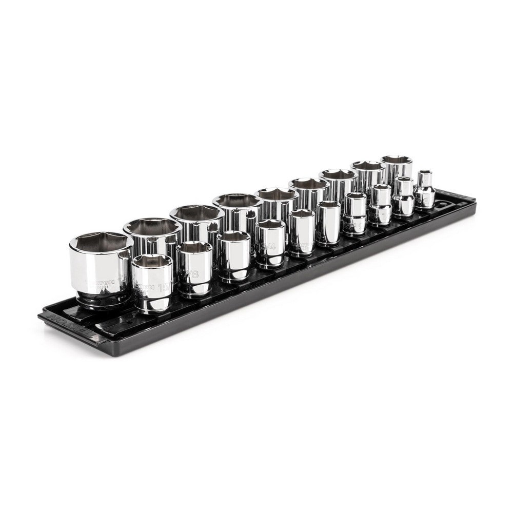 19-pc 1/2 in Drive Socket Set (3/8-1-1/2 in) 6p Tr 2Rl