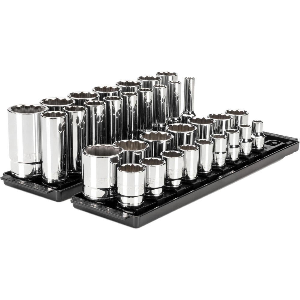 Socket Sets; Set Type: Deep; Standard; Socket Set ; Drive Size: 1/2 in ; Minimum Size (Inch): 0.375 ; Maximum Size (Inch): 1-5/16 ; Tool Type: 1/2 in Standard & Deep Socket Set ; Material: Steel
