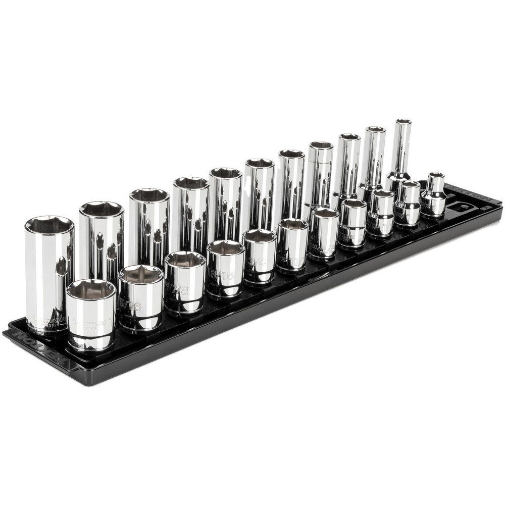 Socket Sets; Set Type: Deep; Standard; Socket Set ; Drive Size: 1/2 in ; Minimum Size (Inch): 0.375 ; Maximum Size (Inch): 1 ; Tool Type: 1/2 in Standard & Deep Socket Set ; Material: Steel