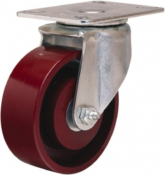 Swivel Top Plate Caster: Cast Iron, 4