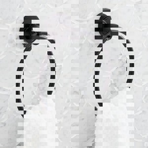 Round Closed Towel Ring in Matte Black