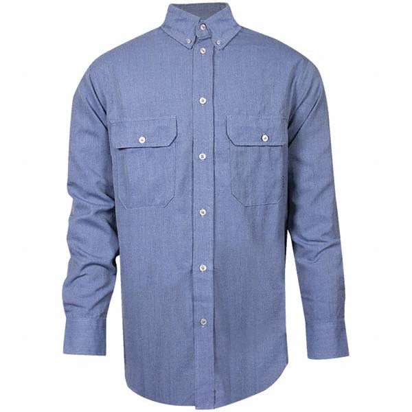 Fire-Resistant Shirt: Medium, Light Blue, Polyester, 6.2 oz