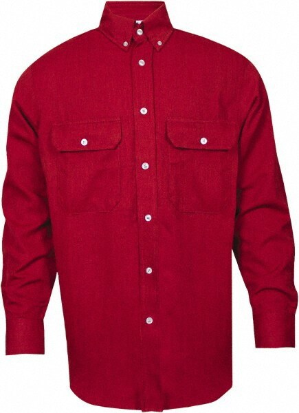Fire-Resistant Shirt: Medium, Red, Polyester, 6.2 oz