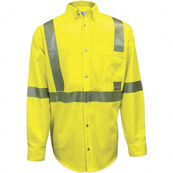 Fire-Resistant Shirt: Small, High Visibility Yellow, Cotton & Nylon