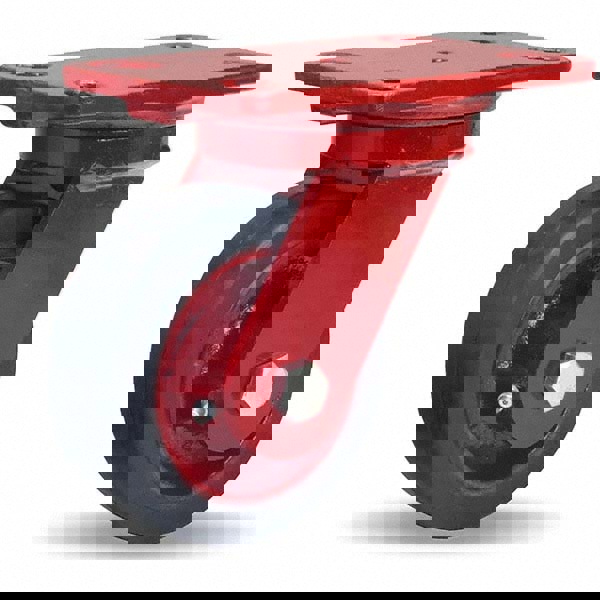 Swivel Top Plate Caster: Rubber Mold on Cast Iron, 5