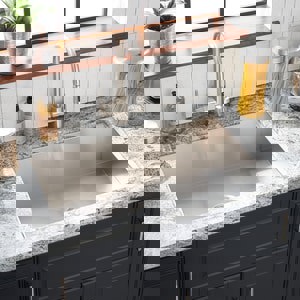 33 x 22 in. 1-Hole Single Bowl Dual Mount Kitchen Sink in Stainless Steel