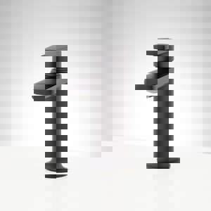 Single Handle Monoblock Bathroom Sink Faucet in Matte Black