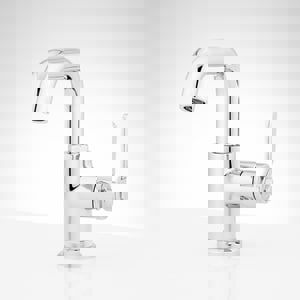 Single Handle Monoblock Bathroom Sink Faucet in Chrome