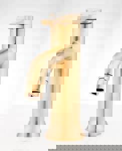 Single Handle Monoblock Bathroom Sink Faucet in Brushed Gold (Handle Sold Separately)