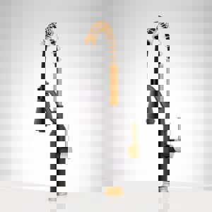 Single Handle Pull Down Kitchen Faucet in Matte Black/Brushed Gold