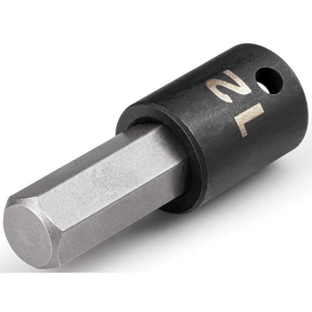 Impact Hex & Torx Bit Sockets; Drive Size: 3/8 (Inch); Hex Size (mm): 12.000 ; Bit Length (Decimal Inch): 1.16 ; Overall Length (Decimal Inch): 2.2200 ; Material: Steel ; Finish: Manganese Phosphate
