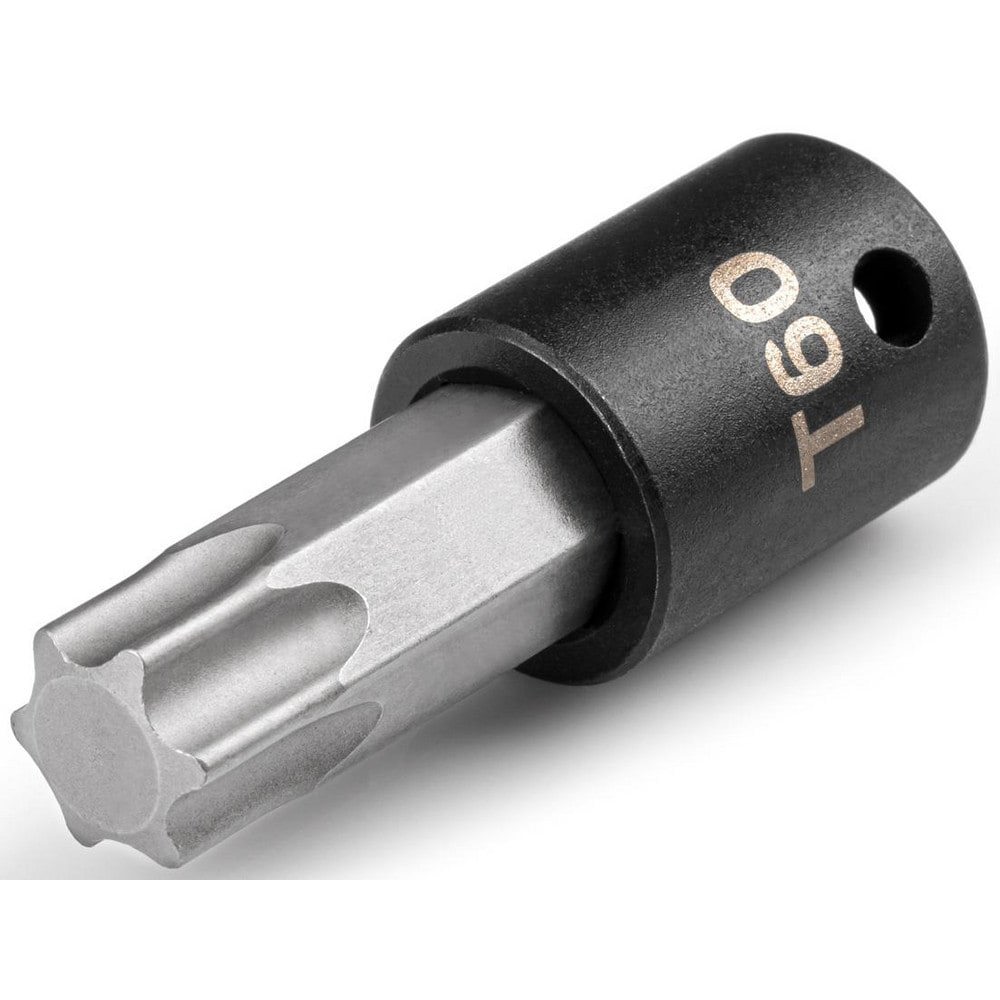 Impact Hex & Torx Bit Sockets; Drive Size: 3/8 (Inch); Torx Size: T60 ; Bit Length (Decimal Inch): 1.16 ; Overall Length: 2.22in ; Overall Length (Inch): 2-1/4 ; Material: Steel