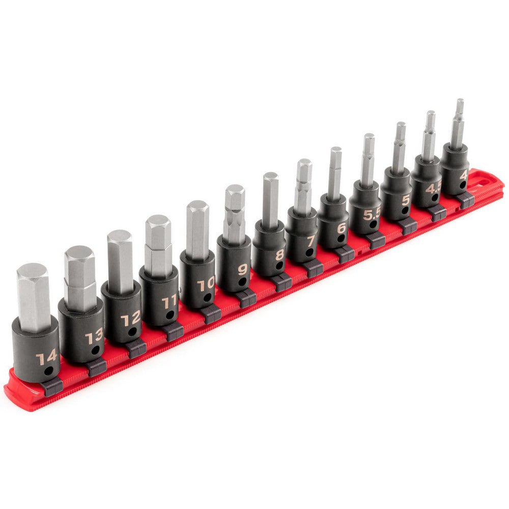 Socket Sets; Set Type: Impact ; Drive Size: 3/8 in ; Minimum Size (mm): 4.00 ; Maximum Size (mm): 14.00 ; Tool Type: Impact Bit Socket Set ; Material: Steel
