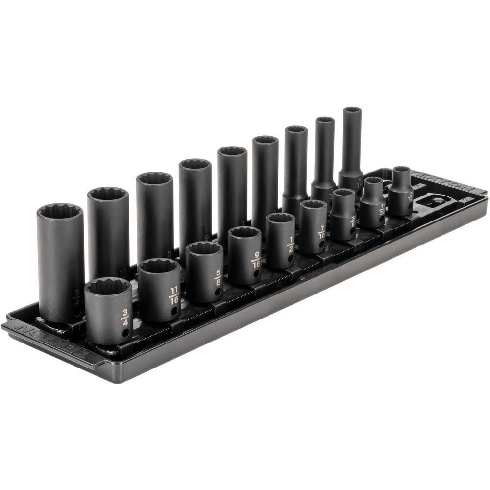 Socket Sets; Set Type: Deep; Standard; Impact; Socket Set ; Drive Size: 3/8 in ; Minimum Size (Inch): 0.3125 ; Maximum Size (Inch): 0.75 ; Tool Type: 3/8 in Standard & Deep Impact Socket Set ; Material: Steel