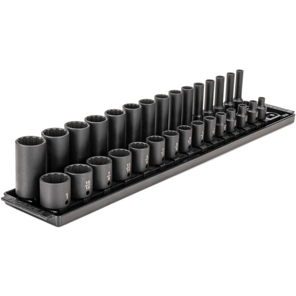 Socket Sets; Set Type: Deep; Standard; Ratchet&Socket Set ; Drive Size: 3/8 in ; Minimum Size (Inch): 0.25 ; Maximum Size (Inch): 1 ; Tool Type: 3/8 in Standard & Deep Socket Set ; Material: Steel