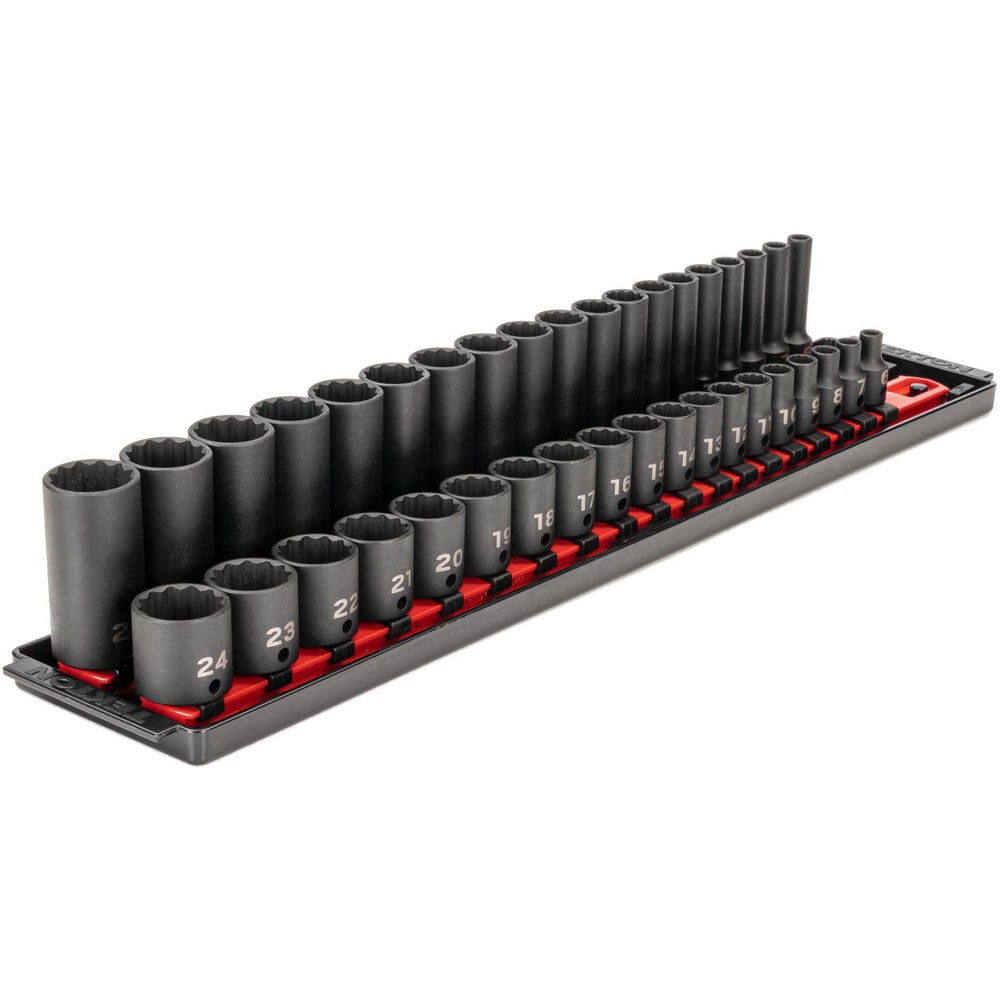 Socket Sets; Set Type: Deep; Standard; Ratchet&Socket Set ; Drive Size: 3/8 in ; Minimum Size (Inch): 6 ; Maximum Size (Inch): 24 ; Tool Type: 3/8 in Standard & Deep Socket Set ; Material: Steel