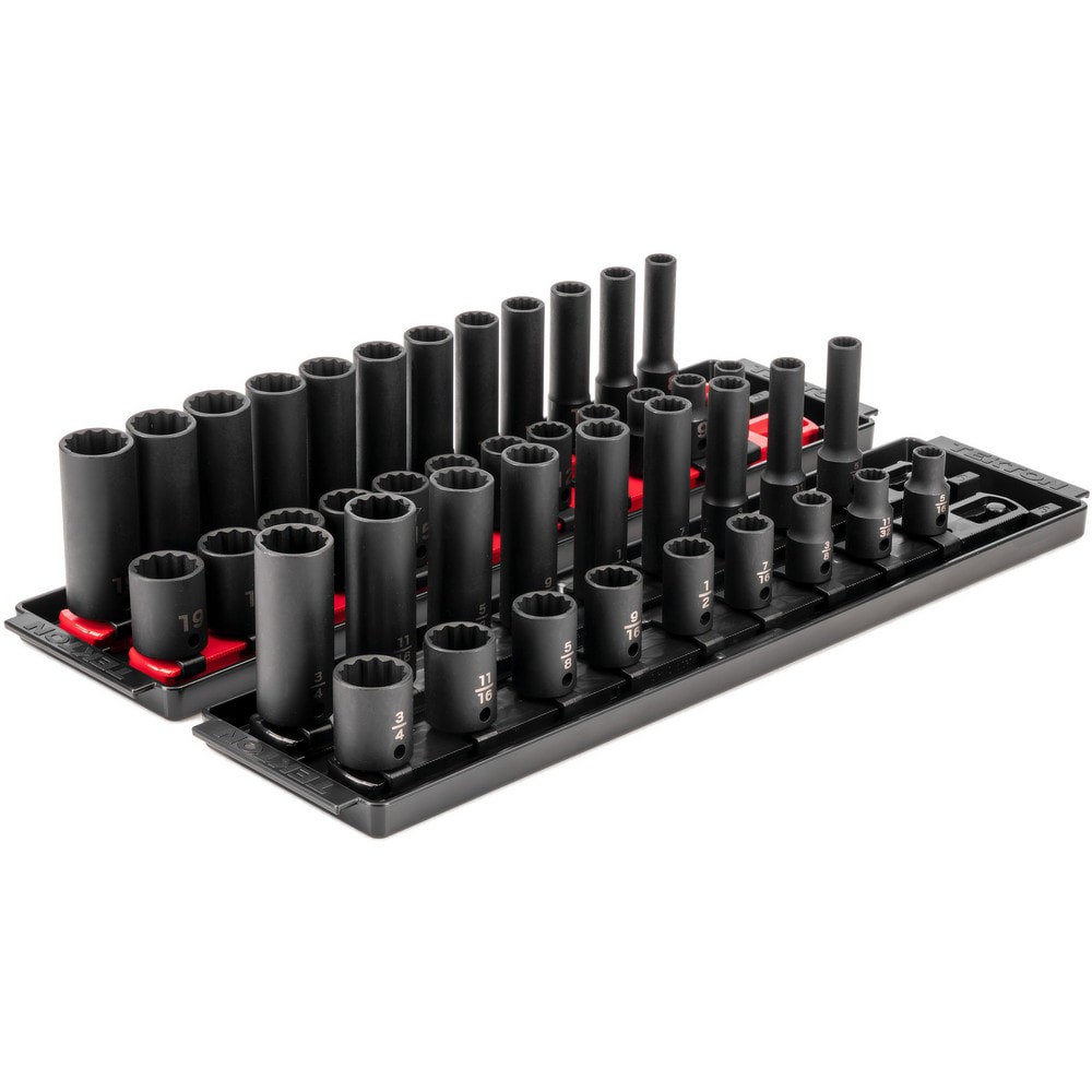 Socket Sets; Set Type: Deep; Standard; Impact; Socket Set ; Drive Size: 3/8 in ; Minimum Size (Inch): 0.3125 ; Maximum Size (Inch): 0.75 ; Tool Type: 3/8 in Standard & Deep Impact Socket Set ; Material: Steel