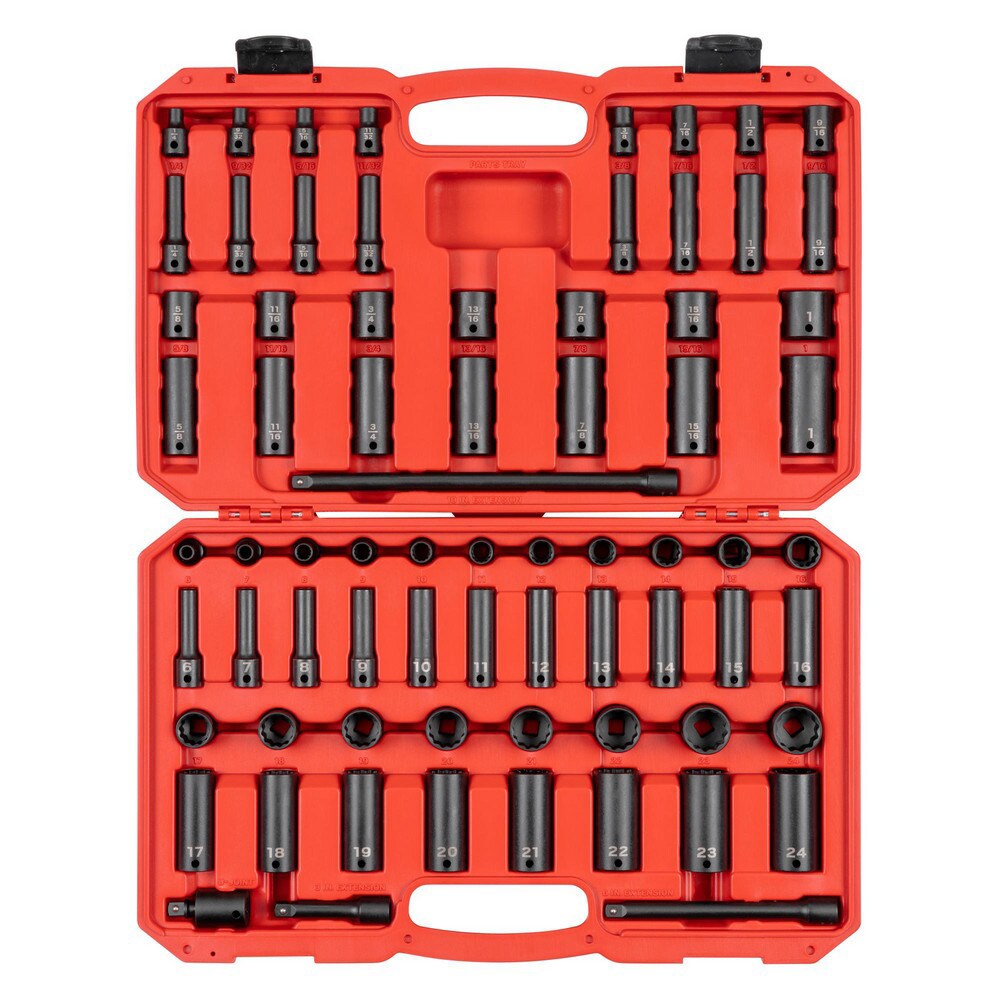 Socket Set Socket Set: 72 Pc, 1/4 to 1