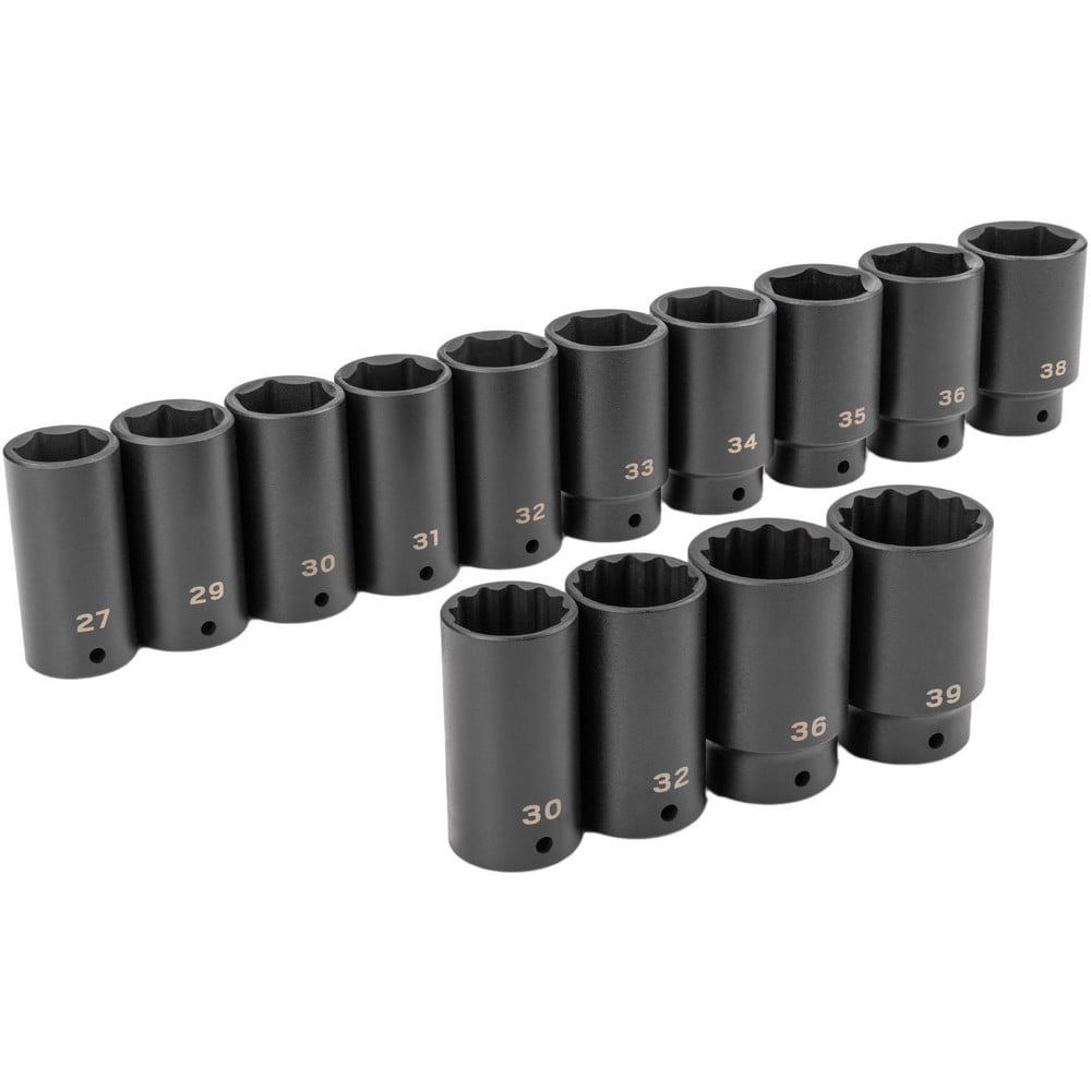 Socket Sets; Set Type: Socket Set ; Drive Size: 1/2 in ; Tool Type: Impact Socket Set ; Material: Steel ; Container Type: None ; Number Of Pieces: 14