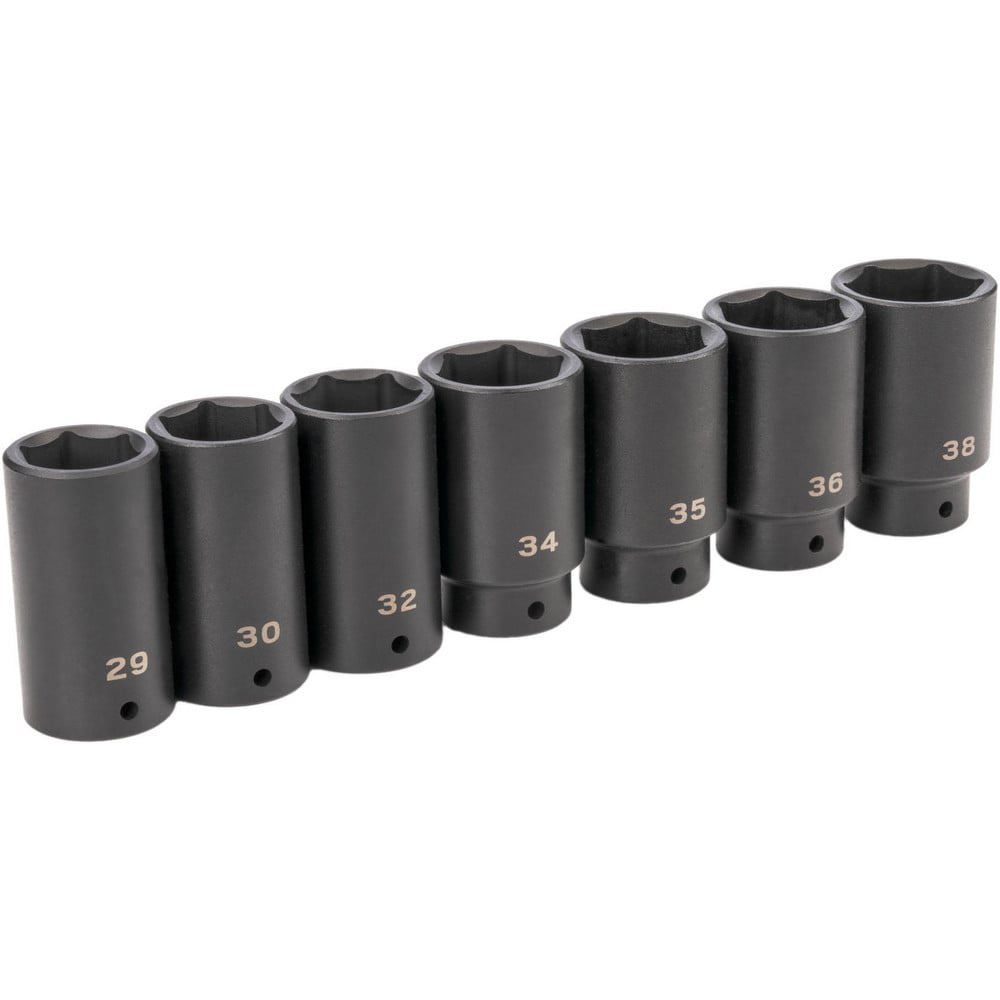 Socket Sets; Set Type: Socket Set ; Drive Size: 1/2 in ; Tool Type: Impact Socket Set ; Material: Steel ; Container Type: None ; Number Of Pieces: 7