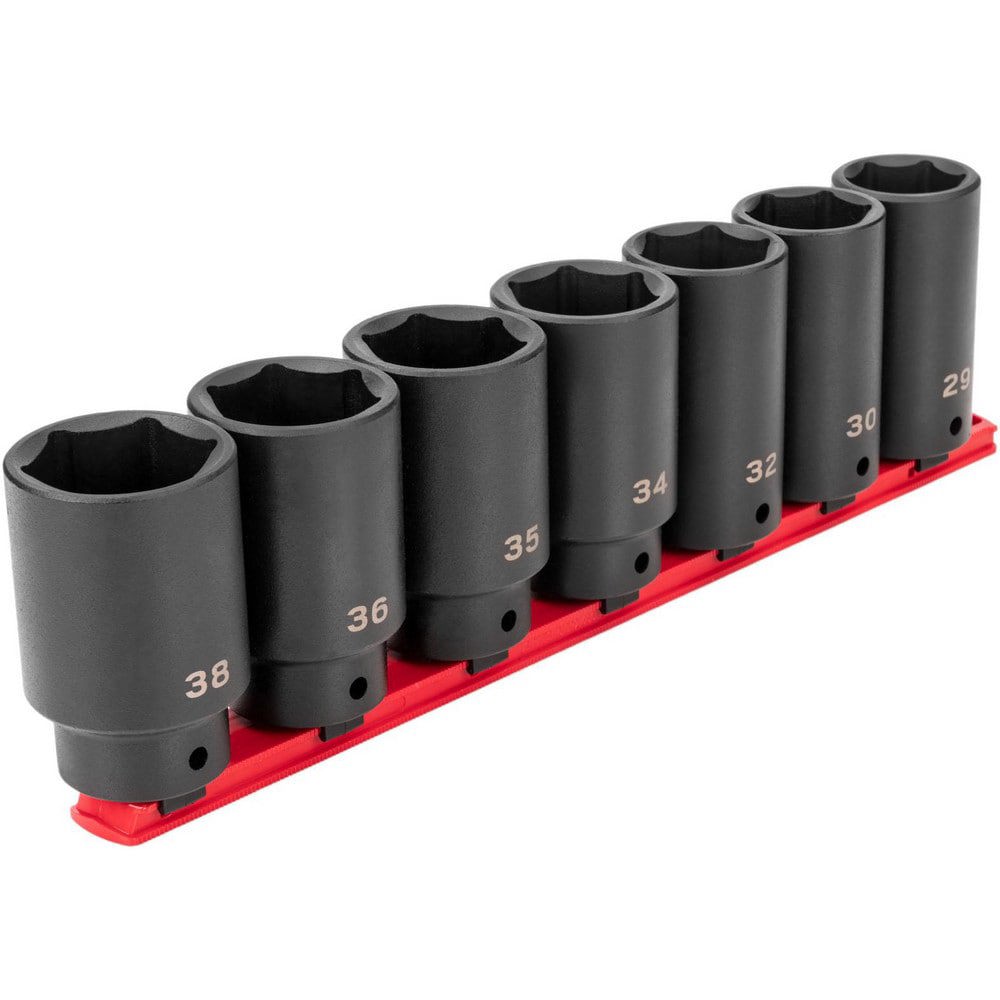 Socket Sets; Set Type: Socket Set ; Drive Size: 1/2 in ; Tool Type: Impact Socket Set ; Material: Steel ; Container Type: Rail ; Number Of Pieces: 7