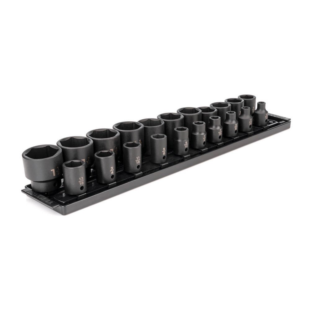 21-pc 1/2 in Drive Impact Socket Set (5/16-1-1/2in) 6p Tr 2Rl