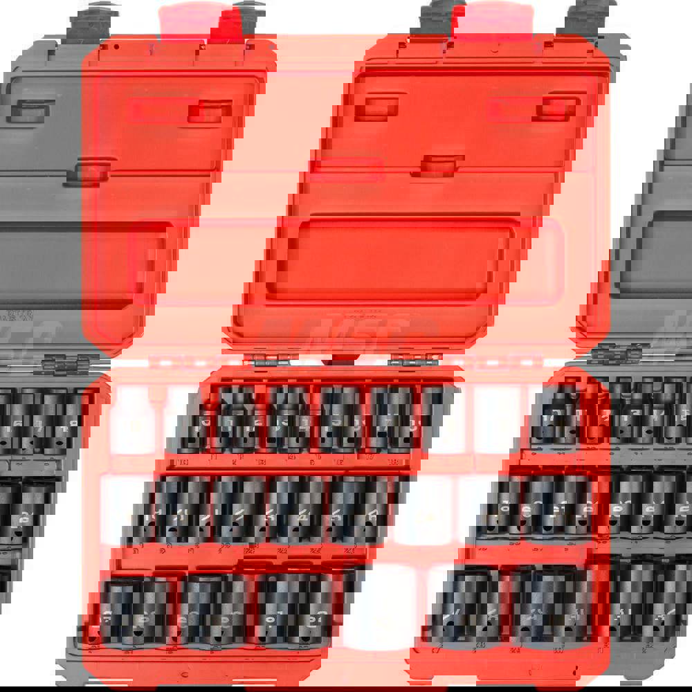 1/2 Inch Drive 6-Point Impact Socket Set, 23-Piece (10-32 mm)