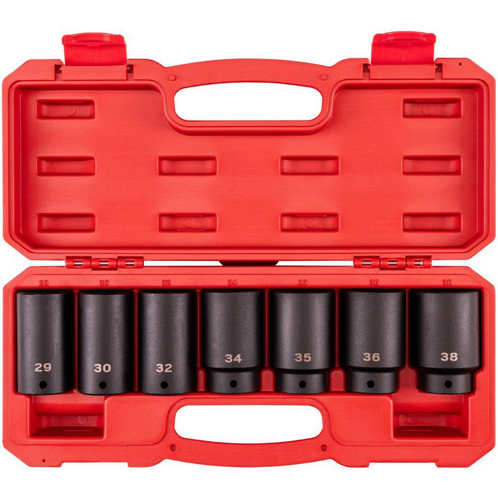 Socket Sets; Set Type: Socket Set ; Drive Size: 1/2 in ; Tool Type: Impact Socket Set ; Material: Steel ; Container Type: Case ; Number Of Pieces: 7