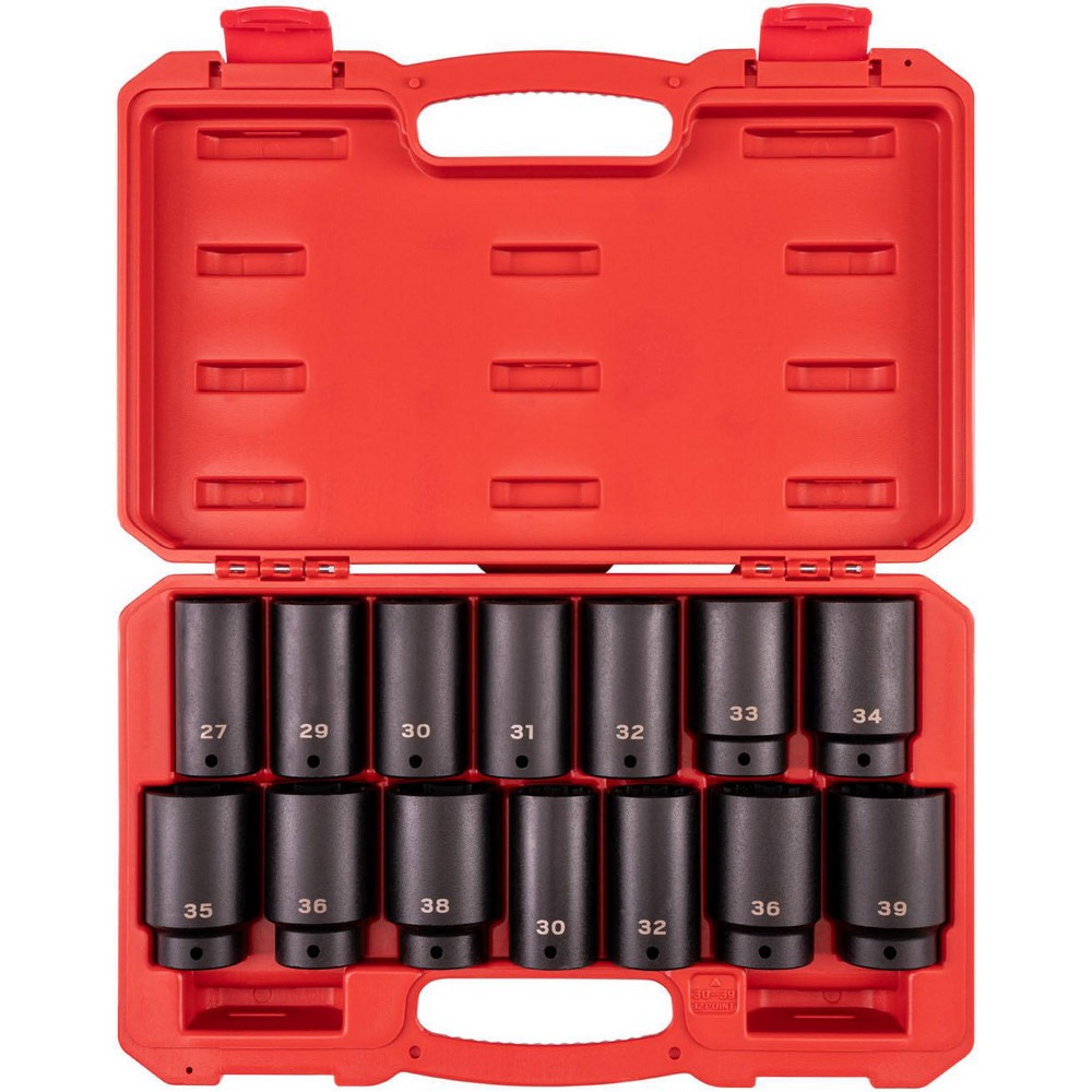 Socket Sets; Set Type: Socket Set ; Drive Size: 1/2 in ; Tool Type: Impact Socket Set ; Material: Steel ; Container Type: Case ; Number Of Pieces: 14